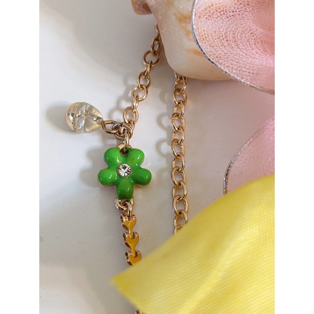 Betsey Johnson FAIRY BUNNY Gold Tone Faux Pearls & CZ Crystals Long Necklace NEW - Picture 6 of 9